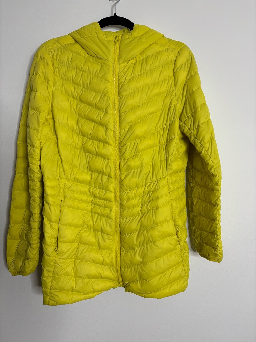 Lands' End Women's Bright Yellow Packable Puffer Jacket - Size Small (6-8)